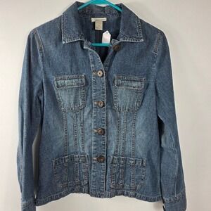 HAROLD'S Denim Jacket Womens‎ Size S Button Front Collared Long Sleeve Pockets